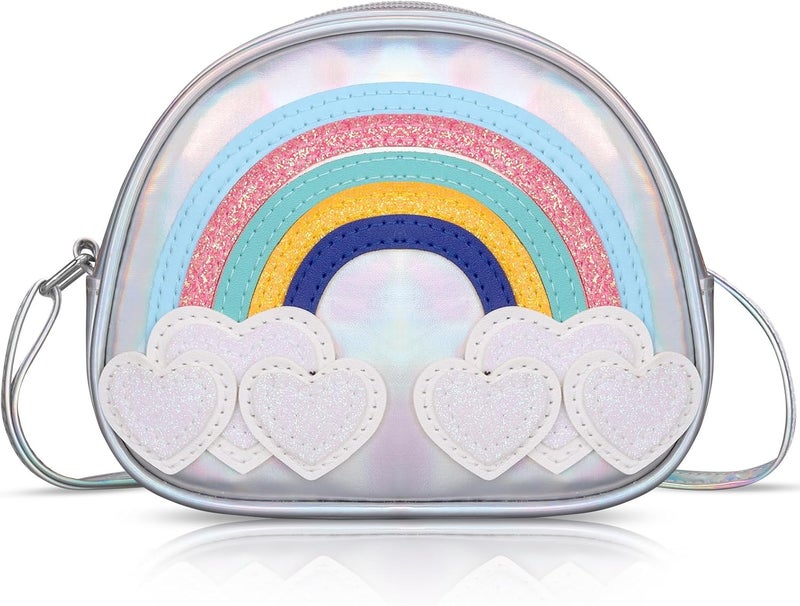 Dksyee Cute Leather Rainbow Crossbody Bag for Little Girls - Image 1